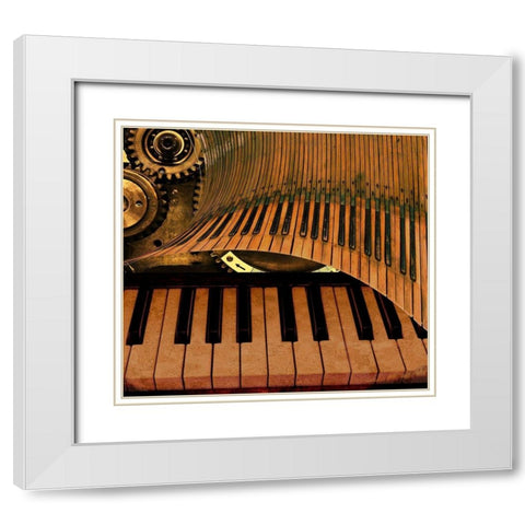 Teclado White Modern Wood Framed Art Print with Double Matting by Simons