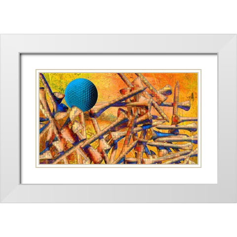 Teed Up I White Modern Wood Framed Art Print with Double Matting by Simons