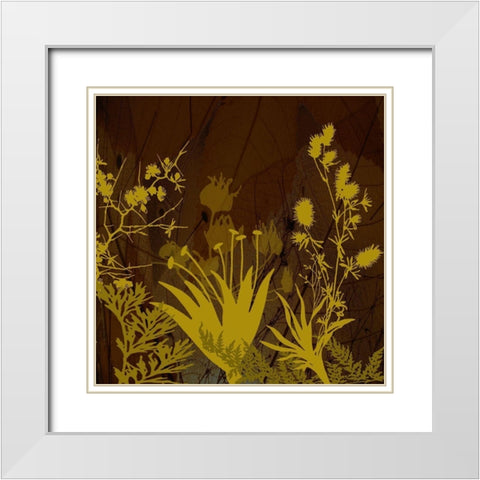 Wildflower Garden III White Modern Wood Framed Art Print with Double Matting by Simons