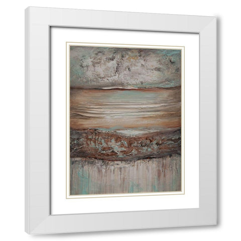 A Contours White Modern Wood Framed Art Print with Double Matting by Hinz