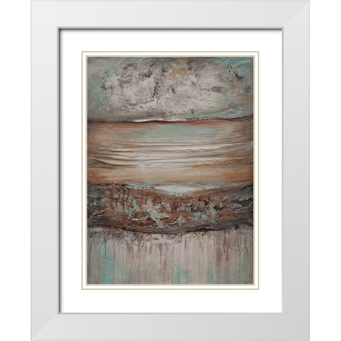 A Contours White Modern Wood Framed Art Print with Double Matting by Hinz