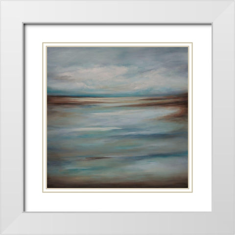 Swiftly White Modern Wood Framed Art Print with Double Matting by Hinz