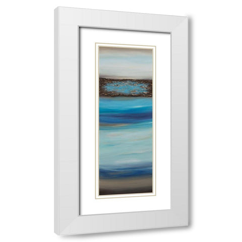 Oceanscape B White Modern Wood Framed Art Print with Double Matting by Hinz