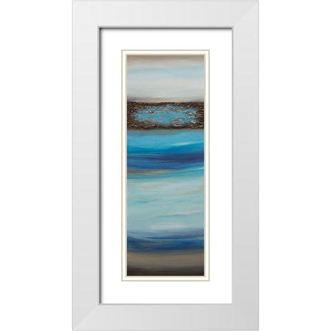 Oceanscape B White Modern Wood Framed Art Print with Double Matting by Hinz