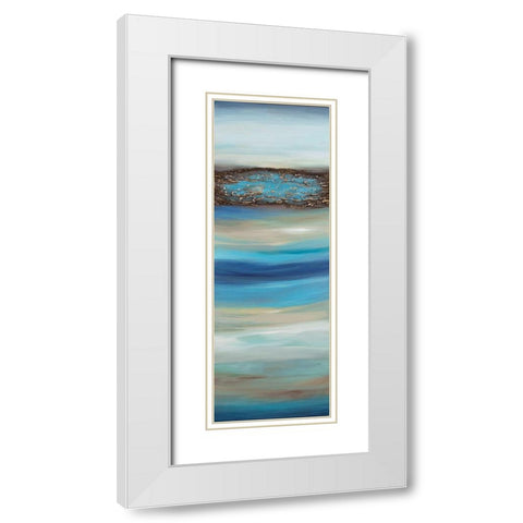 Oceanscape C White Modern Wood Framed Art Print with Double Matting by Hinz