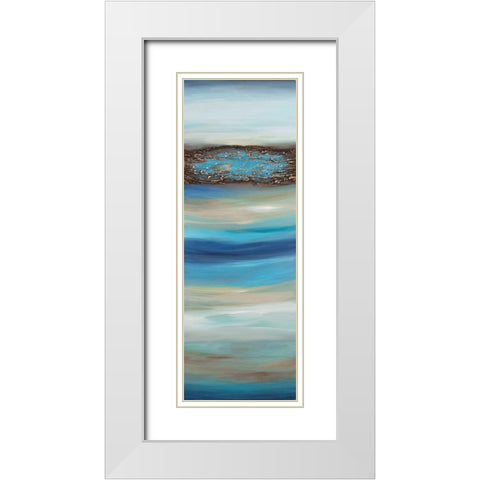 Oceanscape C White Modern Wood Framed Art Print with Double Matting by Hinz