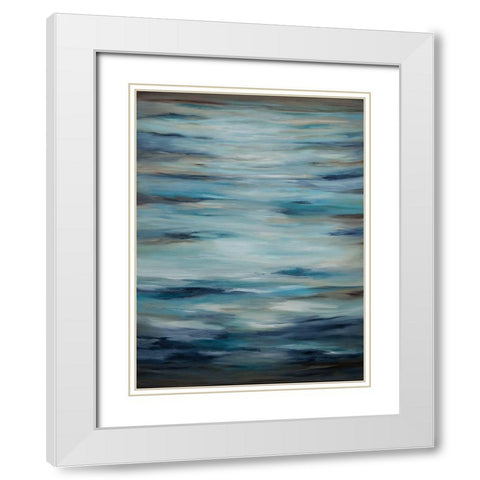 Soothing Waters White Modern Wood Framed Art Print with Double Matting by Hinz