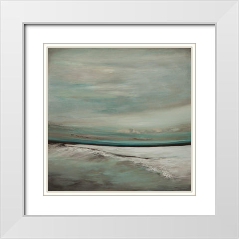 Waterfalls Edge White Modern Wood Framed Art Print with Double Matting by Hinz