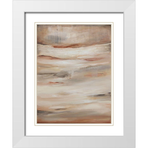 Earthtone Abstract A White Modern Wood Framed Art Print with Double Matting by Hinz