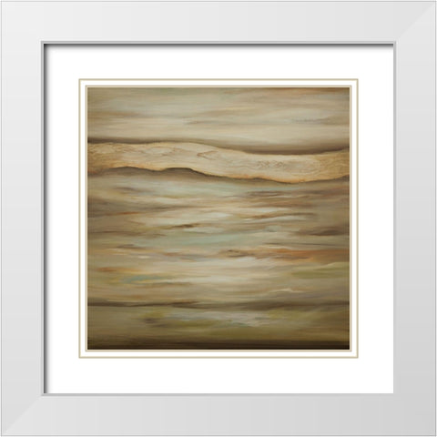 Quietness B White Modern Wood Framed Art Print with Double Matting by Hinz