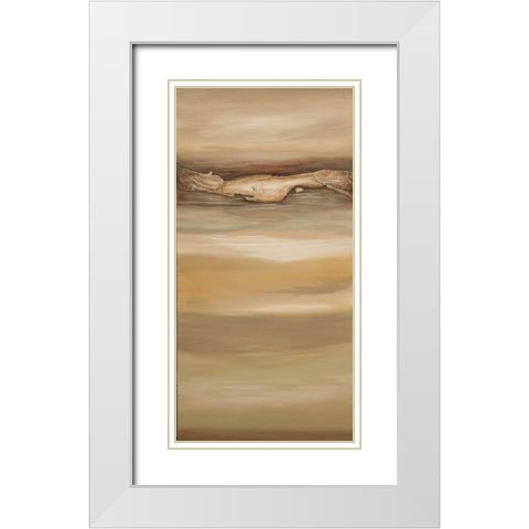 Quietness C White Modern Wood Framed Art Print with Double Matting by Hinz