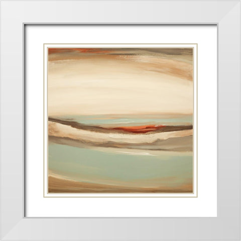 Whosh II White Modern Wood Framed Art Print with Double Matting by Hinz