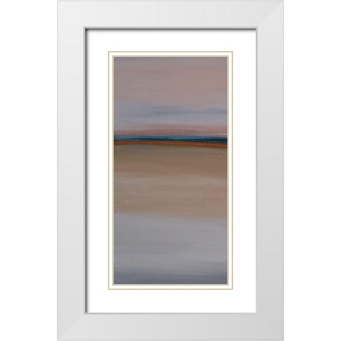 Blue Horizon I White Modern Wood Framed Art Print with Double Matting by Hinz