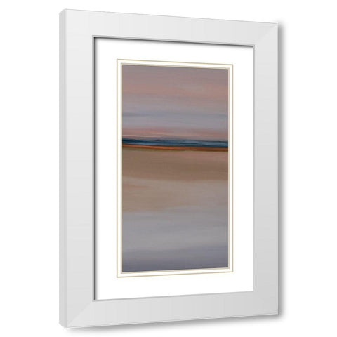Blue Horizon II White Modern Wood Framed Art Print with Double Matting by Hinz