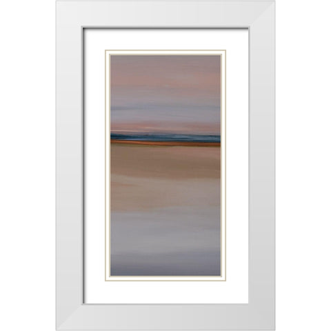 Blue Horizon II White Modern Wood Framed Art Print with Double Matting by Hinz