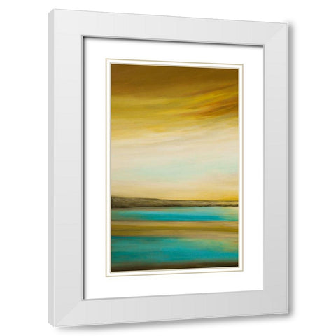 Brilliance I White Modern Wood Framed Art Print with Double Matting by Hinz