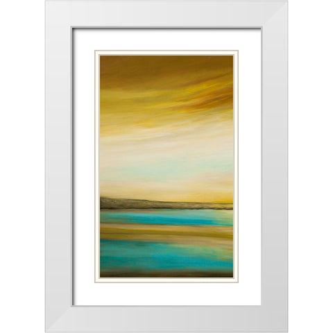 Brilliance I White Modern Wood Framed Art Print with Double Matting by Hinz