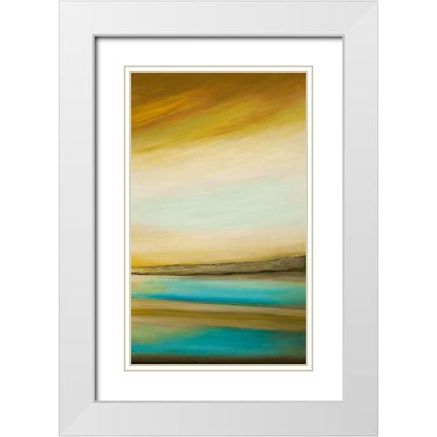 Brilliance II White Modern Wood Framed Art Print with Double Matting by Hinz