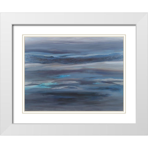 Endless Sea White Modern Wood Framed Art Print with Double Matting by Hinz