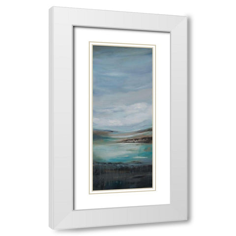 Pondering A White Modern Wood Framed Art Print with Double Matting by Hinz