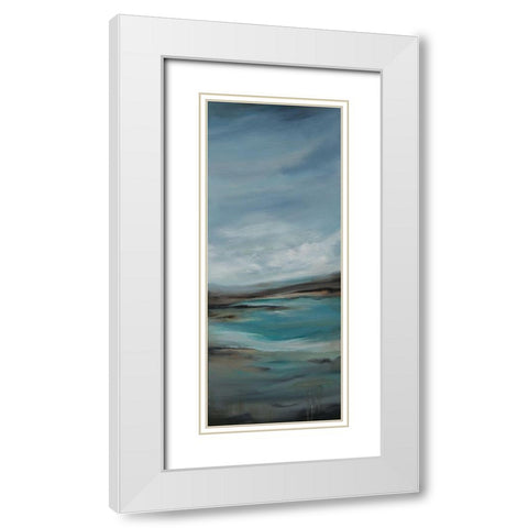 Pondering B White Modern Wood Framed Art Print with Double Matting by Hinz