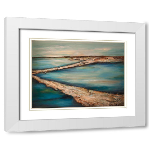 Zig Zag Landscape White Modern Wood Framed Art Print with Double Matting by Hinz