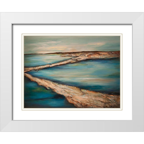 Zig Zag Landscape White Modern Wood Framed Art Print with Double Matting by Hinz