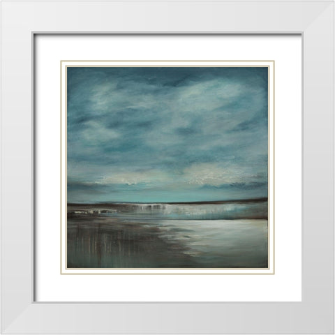 Waterfalls White Modern Wood Framed Art Print with Double Matting by Hinz