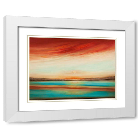 Sunset White Modern Wood Framed Art Print with Double Matting by Hinz