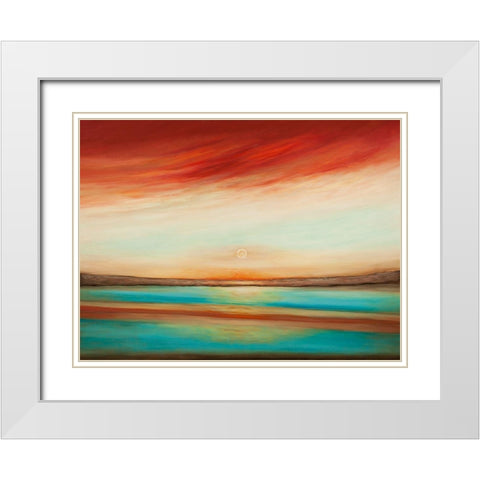 Sunset White Modern Wood Framed Art Print with Double Matting by Hinz