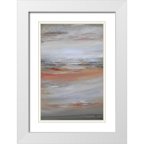 Abstract White Modern Wood Framed Art Print with Double Matting by Hinz