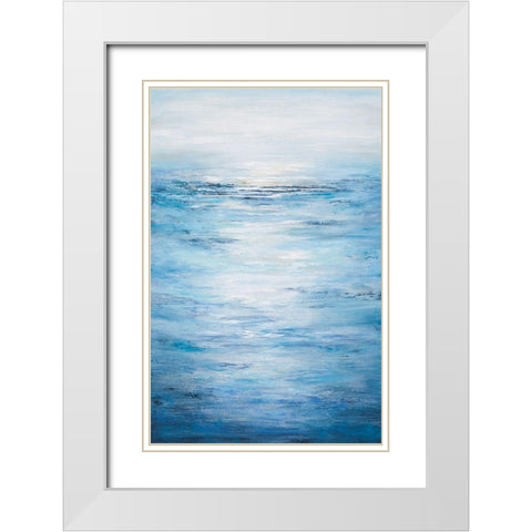 Seascape White Modern Wood Framed Art Print with Double Matting by Hinz