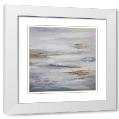 Abstract Glory White Modern Wood Framed Art Print with Double Matting by Hinz