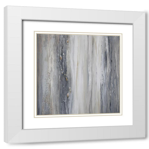 Abstract A White Modern Wood Framed Art Print with Double Matting by Hinz