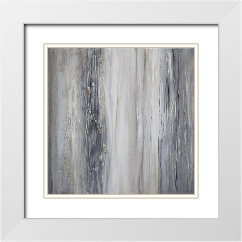 Abstract A White Modern Wood Framed Art Print with Double Matting by Hinz