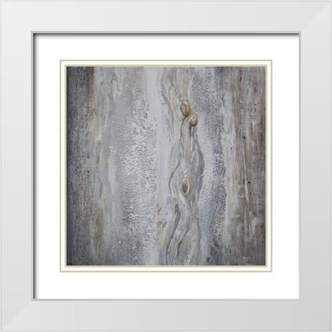 Abstract B White Modern Wood Framed Art Print with Double Matting by Hinz