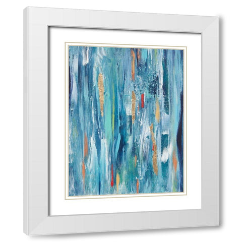 Ribbons with Gold White Modern Wood Framed Art Print with Double Matting by Hinz
