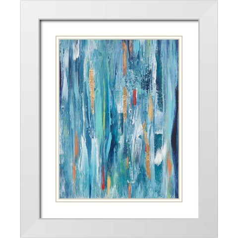 Ribbons with Gold White Modern Wood Framed Art Print with Double Matting by Hinz