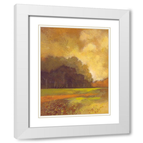 Autumn Forest II White Modern Wood Framed Art Print with Double Matting by Larson