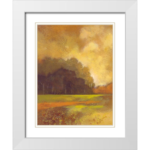 Autumn Forest II White Modern Wood Framed Art Print with Double Matting by Larson