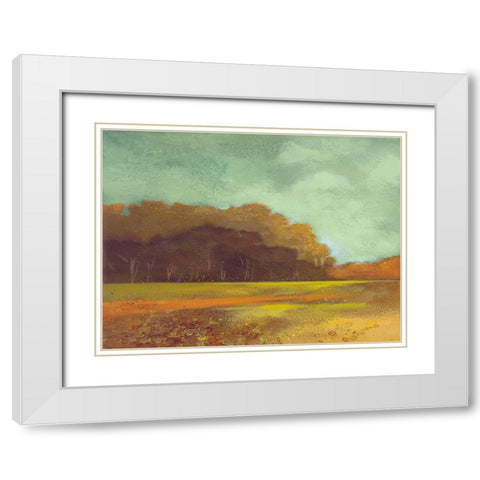Larson Landscape White Modern Wood Framed Art Print with Double Matting by Larson