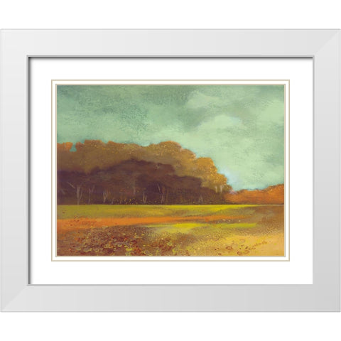 Larson Landscape White Modern Wood Framed Art Print with Double Matting by Larson