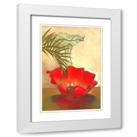 Strawberry Glass White Modern Wood Framed Art Print with Double Matting by Larson