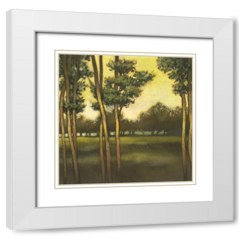 Through the Trees II White Modern Wood Framed Art Print with Double Matting by Larson