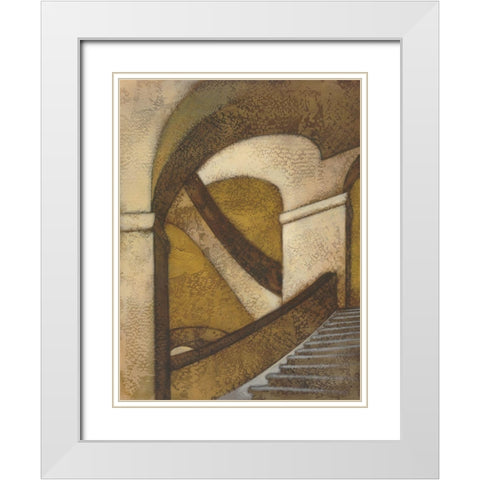 Walk With Me White Modern Wood Framed Art Print with Double Matting by Larson