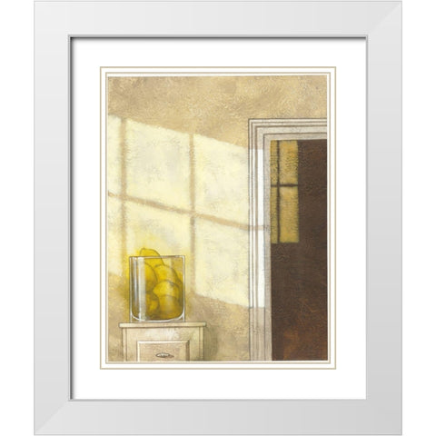 Window Light II White Modern Wood Framed Art Print with Double Matting by Larson