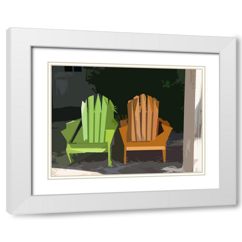 Adirondack II White Modern Wood Framed Art Print with Double Matting by Mack