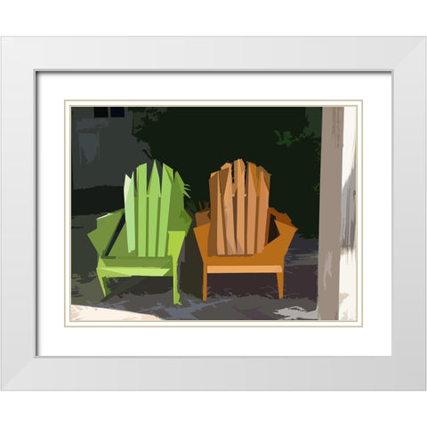 Adirondack II White Modern Wood Framed Art Print with Double Matting by Mack