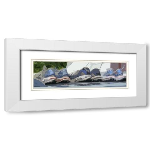 Tennies White Modern Wood Framed Art Print with Double Matting by Mack