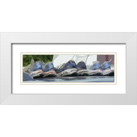Tennies White Modern Wood Framed Art Print with Double Matting by Mack